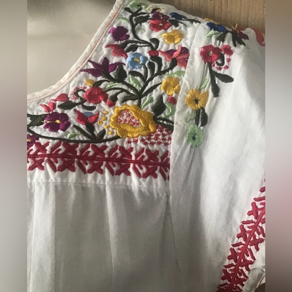 3J Workshop Johnny Was Embroidered Dress White Floral Small - Picture 4 of 12